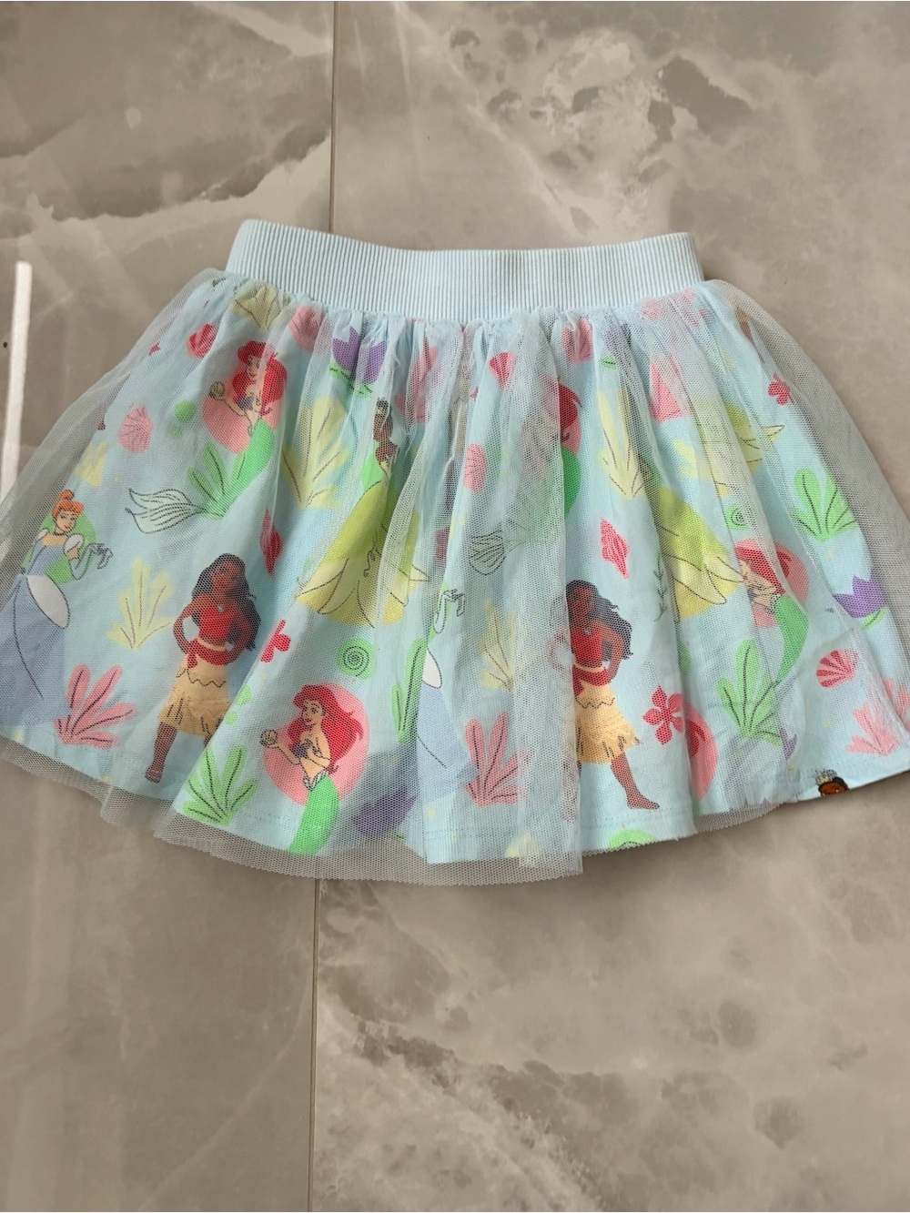 Disney Princess Girl tulle tutu skirt Skort featuring Moana Ariel Tiana Size 4 - Picture 4 of 5